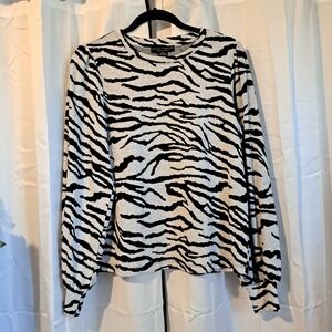 Social Standard Zebra Print Sweater Top